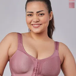 Maashie Pack of 2 Premium Jacquard Fabric Moulded Front Open Non Wired Bra-25