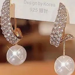 ONUYX Stone Studded Gold Platted Drop Earrings-22