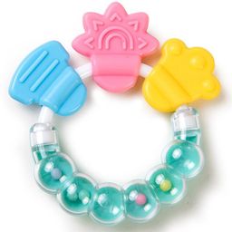 Domenico Round Shape BPA Free Silicone Bell Teether Ring - green-27