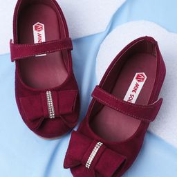 Mine Sole Stone Detailed Bow Embellished Bellies - Maroon-image-70