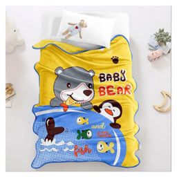 Butterthief Bear & Penguin Printed Soft Flannel  All Seasons Baby Blanket for Kids & Toddlers - Color May Vary-image-56