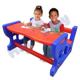 Hop N Play Scholar Bench Study Table Chair Double Seat, Picnic Table for Kids,-picture-15