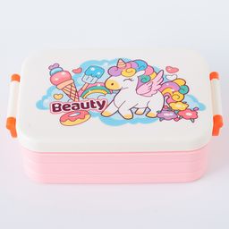 Leak-Proof & Freezer Safe Unicorn Printed Lunch Box - Pink-18