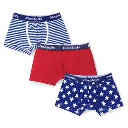 Pine Kids Cotton Knit Trunks With Stripes & Star Print Pack Of 3 - Color May Vary-image-87