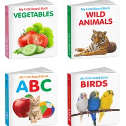 My First Cute Board Book All In One Learning Book For Children : ABC, Birds, Wild Animals and Vegetables - Baby board books collection, First library books for babies | Pack of 4 Books for kids-15
