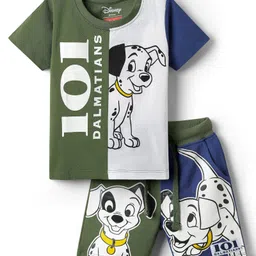 Babyhug Disney Single Jersey Knit Half Sleeves T-Shirt & Shorts Set With 101 Dalmatians Graphics - Multicolor-picture-45