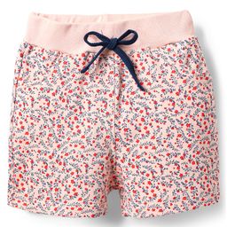 Evimo Single Jersey Knit Knee Length Shorts With Floral Print - Cream-image-29