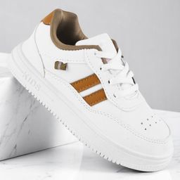Lil Lollipop Colour Blocked Lace Up Shoes - White & Brown-image-8