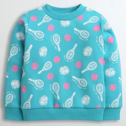 Barbie by Tiny Girl Woven Mattel Featuring Full Sleeves Character Printed Sweatshirt - Turquoise Green-picture-36