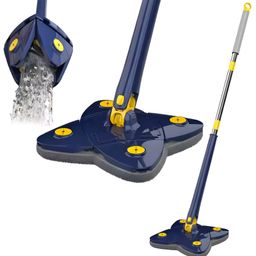 COZY VIBES 360° Rotatable Adjustable Cleaning Mop Upgraded Clover Design With Long Handle, Hand Twist Quick Dry, Multifunctional Microfiber Wet and Dry for Floor Wall - PACK OF 1 - COLOR MAY VARY-picture-46