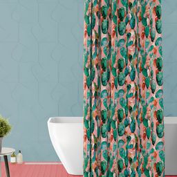 ArtzFolio Pink & Green Printed Waterproof Shower Curtain-image-83