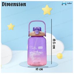 FunBlast Large Capacity Water Bottle with Handle and Straw  Purple image 3