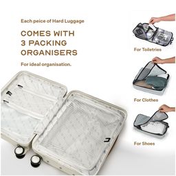 Assembly Hard Trolley Bags Set of 3 | Premium Polycarbonate Cabin 20 inches & Check-in Luggage 24 & 28 Inches with Wide Handle & in-Built TSA Lock-Rover White image 4