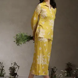 Khushal K Floral Printed Flared Sleeved Top With Palazzo Co-Ords-image-95