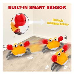 Toysire Rechargeable Baby Crawling Crab Musical Toy, Walking Crab with Light & Sound Crawling Toy with Automatically Avoid Obstacle image 5