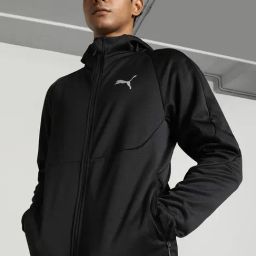 Puma EVOSTRIPE Black Slim Fit Hooded Jacket-image-21