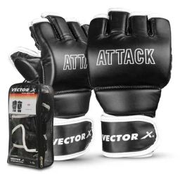 Vector X Attack MMA Thumb Protection Grappling Gloves (Black) Size - L/XL-image-86