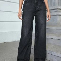 Kotty Black Regular Fit High Rise Jeans-picture-5