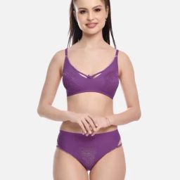 FIMS: Fashion is my Style Purple Lace Work Lingerie Set-image-44