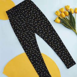Pantaloons Junior Black Cotton Printed Leggings-picture-11