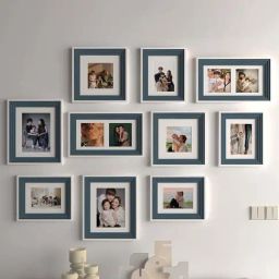 Art Street Blue Synthetic Allure Wall Photo Frame - Set of 10-43