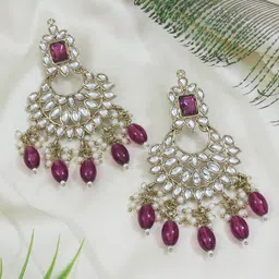I Jewels Gold Plated Contemporary Chandbalis Earrings-10
