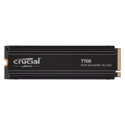 Crucial By Micron T700 Internal SSD 1 TB NVMe (PCIe Gen 5x4) Black with Heatsink, CT1000T700SSD5-25