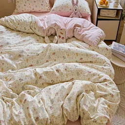 JC HOME Pink Ac Room Double King Bedding Set-picture-40