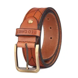 Red Chief Tan Leather Casual Belt for Men-image-82