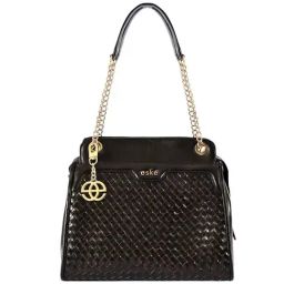 Eske Fritzi Brown Quilted Large Shoulder Handbag-image-88