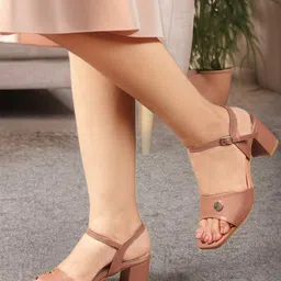 DressBerry Textured Party Block Sandals-24