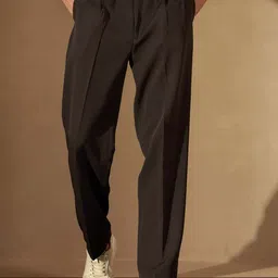 DENNISON Men Baggy Fit Pleated Trousers-image-26
