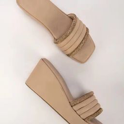 The White Pole Women's Nude Casual Wedges-image-77
