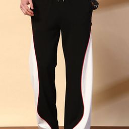 PockMAN Men Colourblocked Pure Cotton Relaxed-Fit Mid-Rise Track Pant-image-95