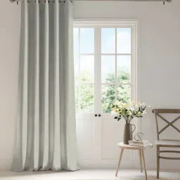 Ddecor Live Beautiful White & Green Polyester 9Ft Long Door Room Darkening Curtain-image-54