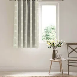 Ddecor Live Beautiful Beige Polyester 5Ft Window Room Darkening Curtain-image-7
