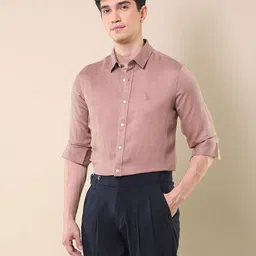 U.S. Polo Assn. X Pacho Men Tailored Fit Spread Collar Solid Casual Shirt-picture-47
