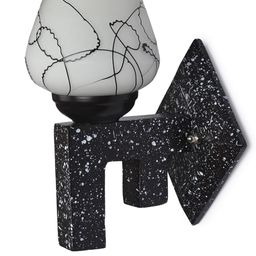 1ST TIME Pack of 2 Black & White Glass Traditional Cylinder Shaped Wall Lamps-picture-10