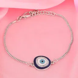 Estele Rhodium-Plated Evil Eye Bracelet with Crystals for Women-image-16