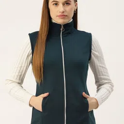 BRINNS Women Teal Solid Tailored Jacket-image-41