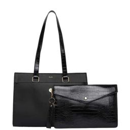 Aldo Black Solid Medium Tote Handbag-3
