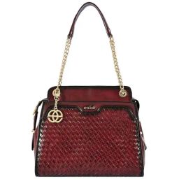 Eske Fritzi Maroon Quilted Large Shoulder Handbag-image-47