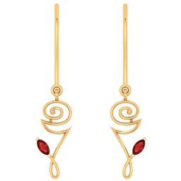 P.C. Chandra Jewellers 18k Gold Floral Drop Earrings-image-40