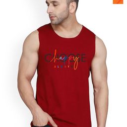 SLOWLORIS Pack Of 2 Printed Combed Cotton Gym Vests VSL26 CMB(CHS MAROON)(ZOZO ORANGE)-image-88