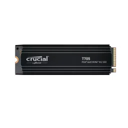 Crucial By Micron T705 Internal SSD 1 TB NVMe (PCIe Gen 5x4) Grey & Black with Heatsink, CT1000T705SSD5-20