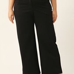 MAYKR Women Straight Fit Mid-Rise Trousers-image-6