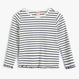 Koton Girls Striped V-Neck T-shirt-image-46
