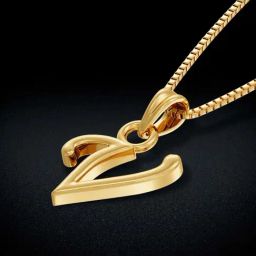 Gold Alphabet "V" Pendant-image-16