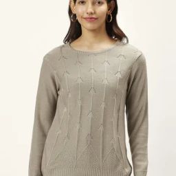 Honey by Pantaloons Beige Self Pattern Sweater-image-51