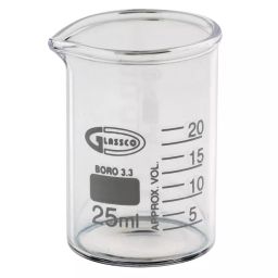 Glassco GC-25ML-5PCS Scientific Glass Beaker Low Form with Pouring Spout 25 ml (Pack of 5 Pcs)-8